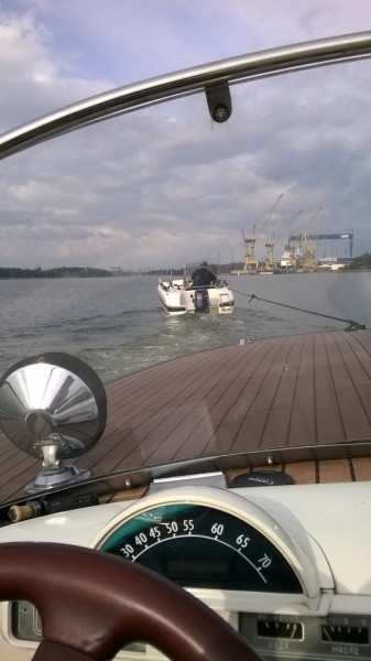 Volga being towed