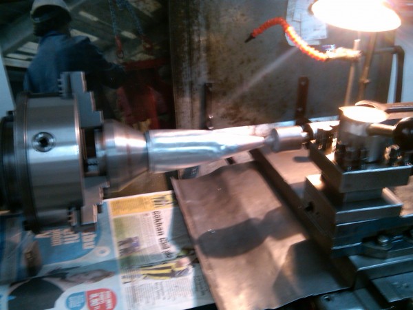 Machining of the jet bullet on the lath.